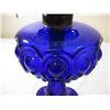Image 3 : Cobalt blue bullseye oil lamp -22.5" tall