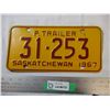 Image 1 : 1967 Saskatchewan License Plates