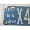 Image 2 : Penna 1915 Dealer License plate (porcelain)