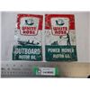 Image 1 : (2) White Rose motor oil tin cut outs 4x7