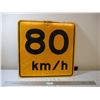 Image 1 : 80KM Road sign - aluminum, 23.5x23.5