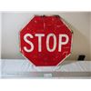 Image 1 : Stop / Slow double sided road sign - aluminum, 18x18