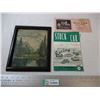 Image 1 : Saskatoon Stock car pamphlet + Vintage Tramp Art photo frame + prince albert auctioneer ad