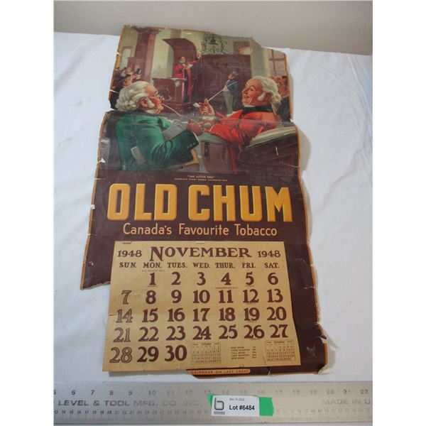 old chum tobacco 1948 Old Chum calendar tobacco old chum tobacco 1948 Old Chum calendar tobacco