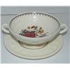 Image 2 : Wedgwood Wellesley Bullfinch England Soup Bowl & Saucer Footed AL9351