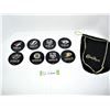 Crown Royal/Captain Morgan Hockey Puck Coasters Black Crown Royal Bag