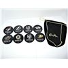 Image 2 : Crown Royal/Captain Morgan Hockey Puck Coasters Black Crown Royal Bag