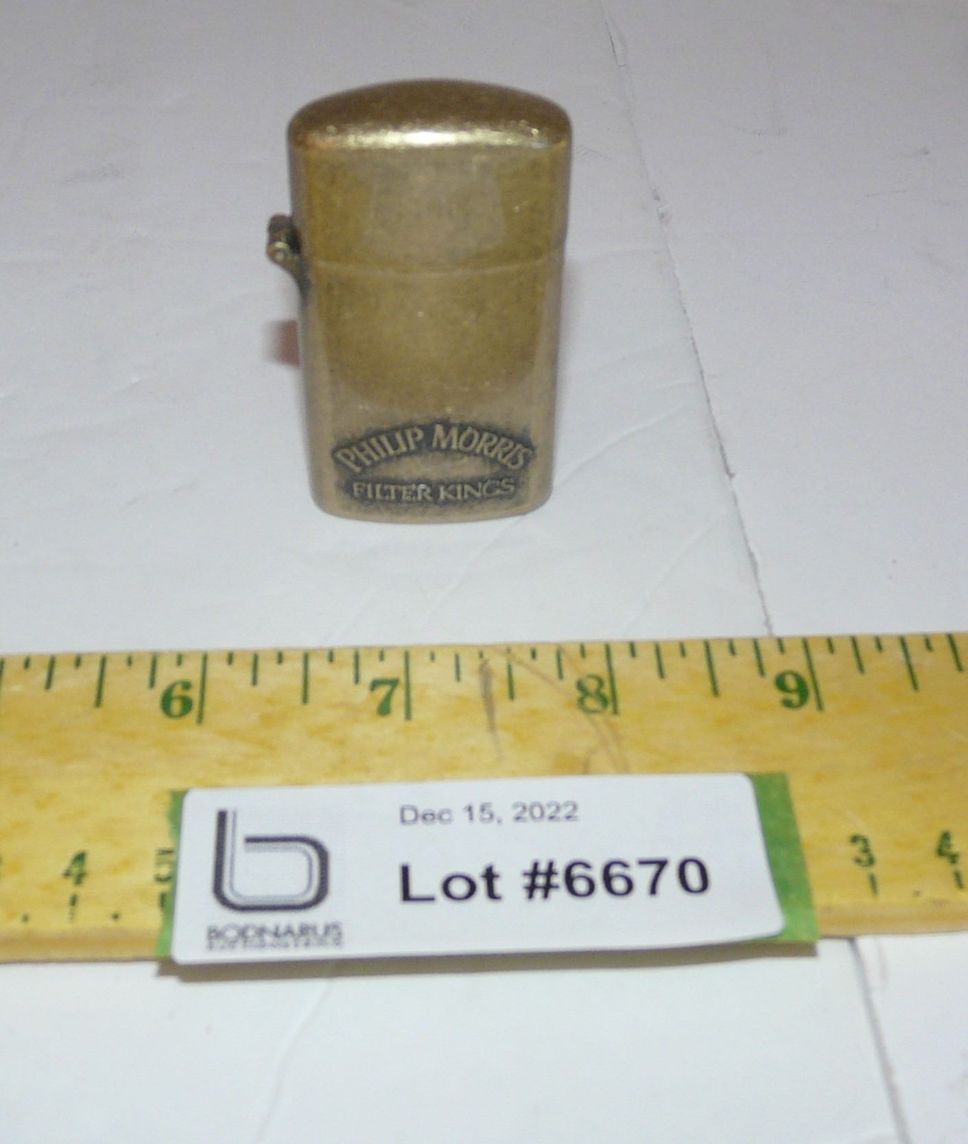 Philip Morris Filter King Advertising Brass Lighter