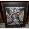Image 4 : Australian Aboriginal Art Dot Drawing - Jabiru Feast Dreaming - Churinga 18 1/2" x 22" Wooden Framed