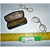 Image 1 : Antique Pince Nez Glasses and Wire Rimmed Glasses with Case