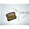 Image 2 : Antique Pince Nez Glasses and Wire Rimmed Glasses with Case