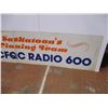 Image 3 : 2-piece tin advertisement signs - CFQC Radio - 30" tall x 70" long (each piece - 140" total length)
