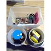 Image 1 : Various rifle/pistol brass, lead bullets and Misc items in plastic tub