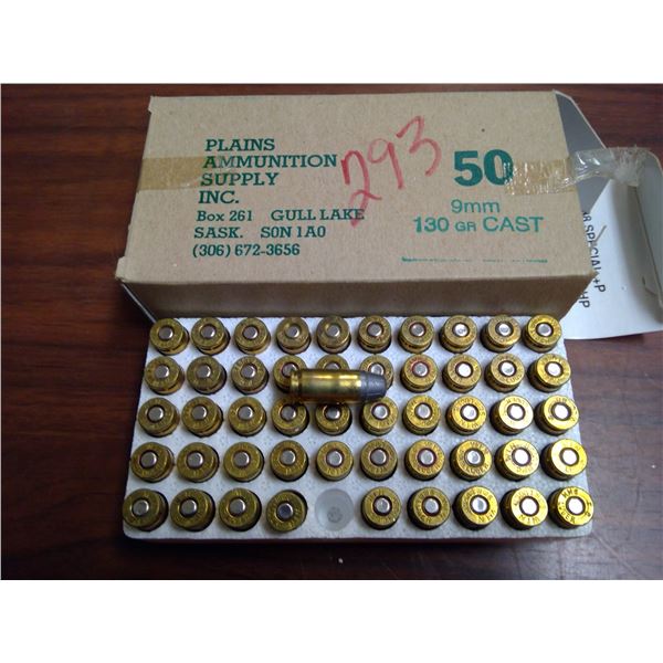 50 9mm Luger live rounds PAL required cannot ship - Schmalz Auctions