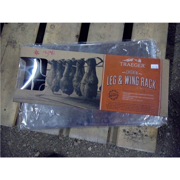 Traeger Leg and Wing Rack and 2 foil trays