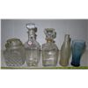 Image 1 : 3 Glass decanters + 1 Coca-Cola bottle + Christmas angel decoration angels