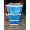 Image 1 : 3 tier plastic storage unit + books 14.5"D x 12.5"W x 24"H