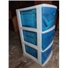 Image 4 : 3 tier plastic storage unit + books 14.5"D x 12.5"W x 24"H