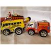 Image 4 : 3 Friction toys & toy fire truck