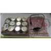 Image 1 : Box of Mason jars + kitchen baking racks + Toast master power outlet