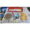 Image 2 : Tool Box Tray with Misc. Tools, Saw Blades, Level, Furniture Legs, Etc.
