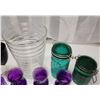 Image 4 : Huge lot of Assorted Glasswares - Purple jars, Black wine glasses, large vase, etc
