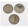 Image 1 : #47 LOT OF THREE 10 CENT CANADIAN WORN EARLY