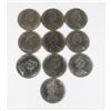 Image 2 : #54 LOT OF TEN ASSORTED FIFTY CENTS CANADA COINS