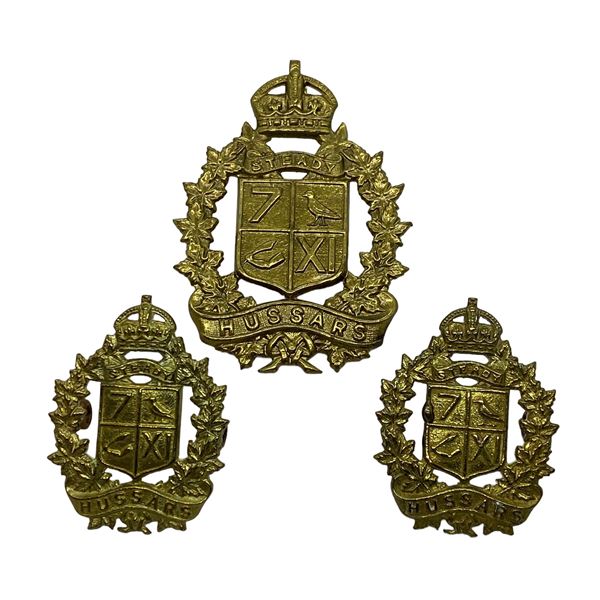 WW2 era 7th / 11th Hussars Badge Set