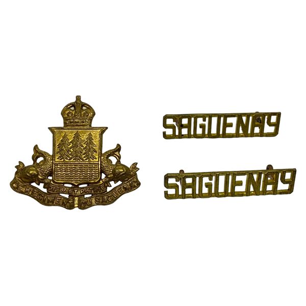 WW2 era Le Regiment Du Saguenay Badge Set