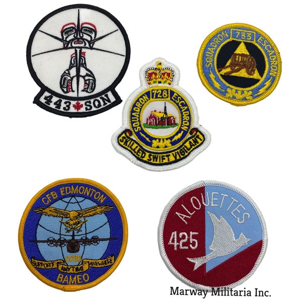 Lot of 5 Canadian Airforce Squadron Includes, CFB Edmonton Bameo CC130, 443 SQN, Squadron 728 Escadr