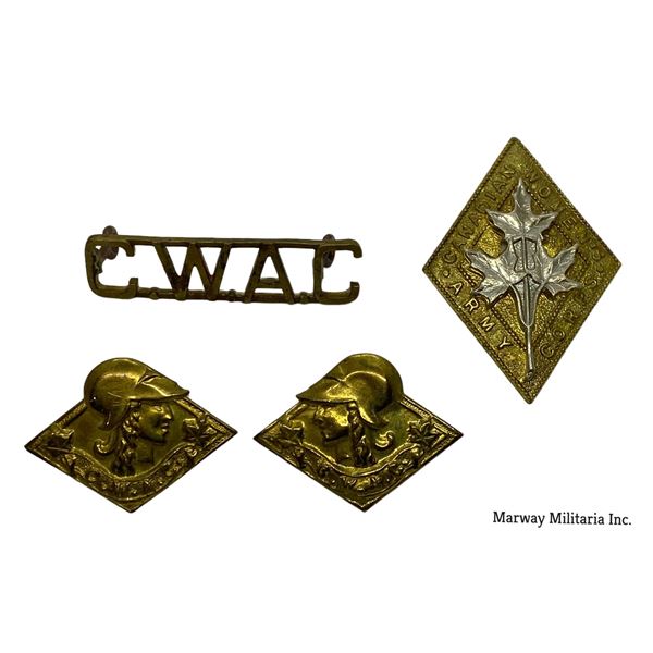 Lot of CWAC Badges (Canadian Women's Army Corps)