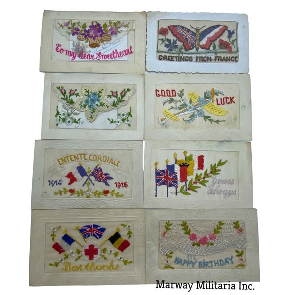 Lot of WW1  Silk Embroidered postcards.