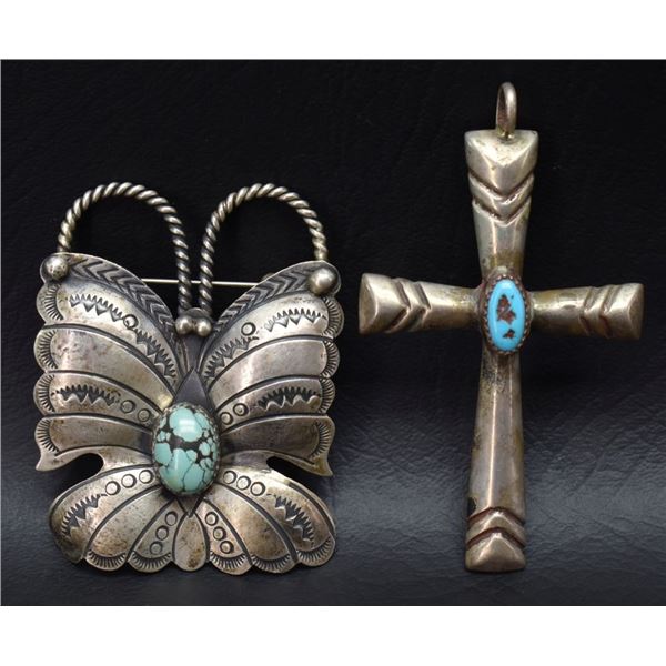 NAVAJO INDIAN PIN & PENDANT