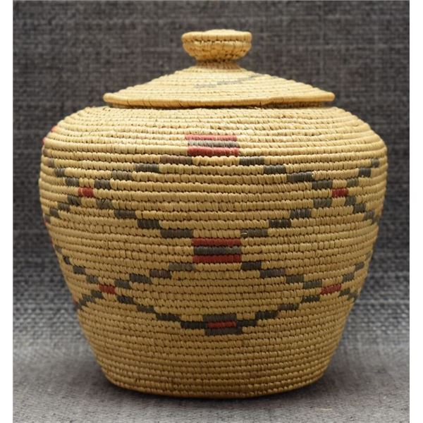 ESKIMO INDIAN LIDDED BASKET