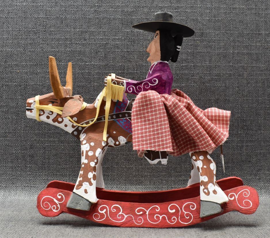 NAVAJO INDIAN FOLK ART ROCKING STEER (DELBERT BUCK)