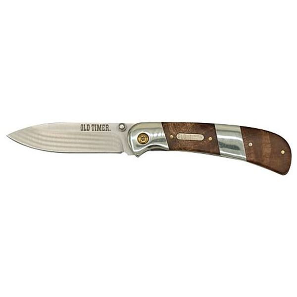 OLD TIMER KNIFE WOOD TINITRIDE SPRNG ASST 3" BLD W/POCKET CLP