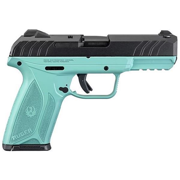 RUG SECURITY 9 9MM 4" TURQUOISE GRIP 15RD