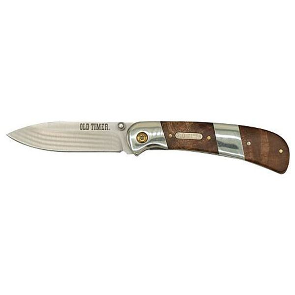 OLD TIMER KNIFE WOOD TINITRIDE SPRNG ASST 3" BLD W/POCKET CLP