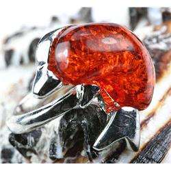 55ctw  Baltic Amber Gold Vermeil Ring (JEW-1295)