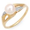 Image 1 : Exquisite White Pearl Diamond Ring $2495 Retail (JEW-349)