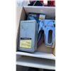 Image 2 : BIN OF AUTO DETAILING BOTTLES, STAPLERS AND DRILL BITS