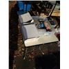 Image 1 : BIN AND 2 BOXES OF PEGBOARD HOOKS, SAND PAPER, CASTERS AND MORE