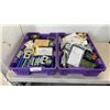 Image 1 : 2 TRAYS OF ELECTRONICS, ELECTRICAL TIMER, COVERS, CIRCUIT BREAKER, FUSES