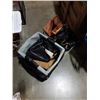 Image 1 : ROLLING BAG AND BOX OF PURSES AND BAGS