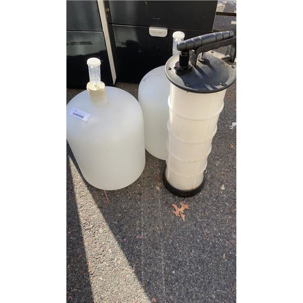 SPRAYER AND 2 WINE CARBOYS