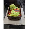 Image 1 : BOX OF HIGH VIS CLOTHING AND HARD HAT
