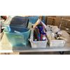 Image 1 : TOTE AND 3 BINS OF HOME RENO SUPPLIES