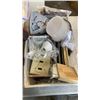 Image 2 : TOTE AND 3 BINS OF HOME RENO SUPPLIES