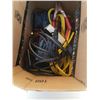 Image 2 : BOX OF BATTERY CHARGERS, JUMPER CABLES, ELECTRICAL METER